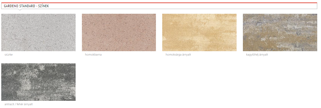 gardeno színválaszték